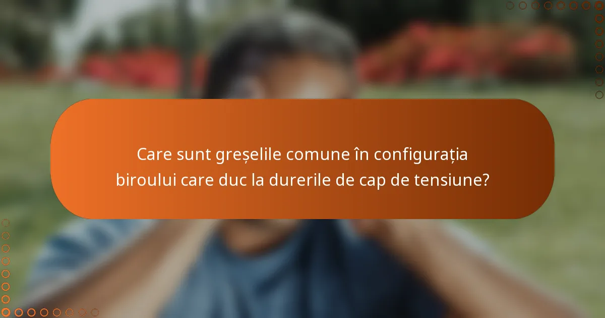Care sunt greșelile comune în configurația biroului care duc la durerile de cap de tensiune?
