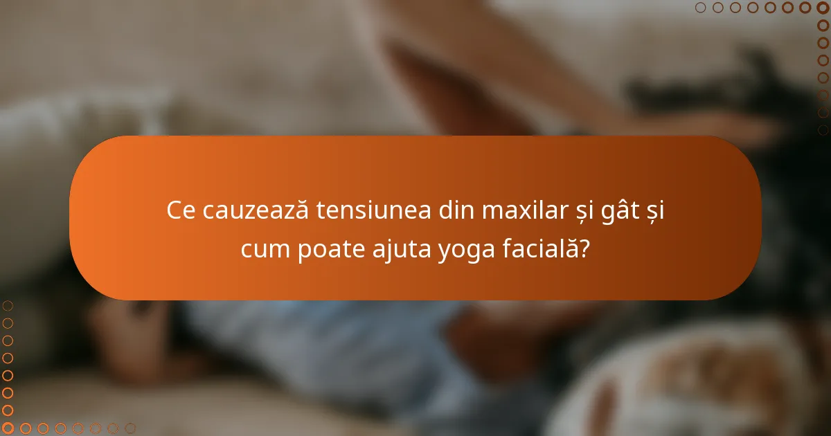 Ce cauzează tensiunea din maxilar și gât și cum poate ajuta yoga facială?