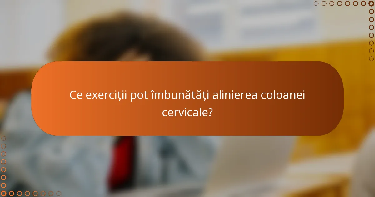 Ce exerciții pot îmbunătăți alinierea coloanei cervicale?