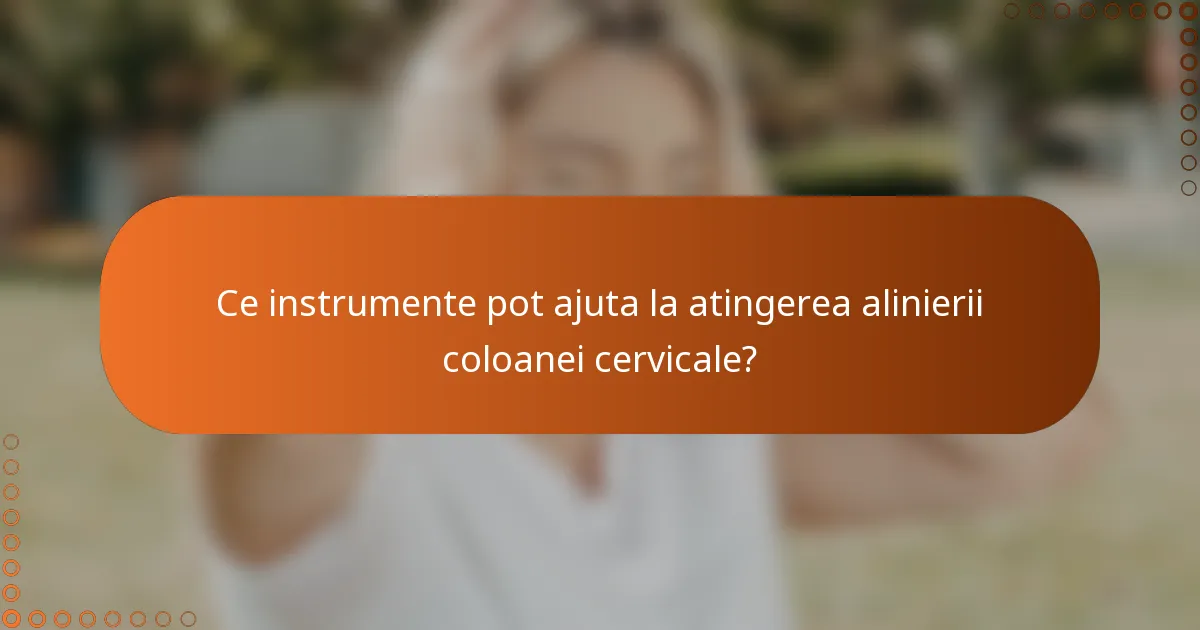 Ce instrumente pot ajuta la atingerea alinierii coloanei cervicale?